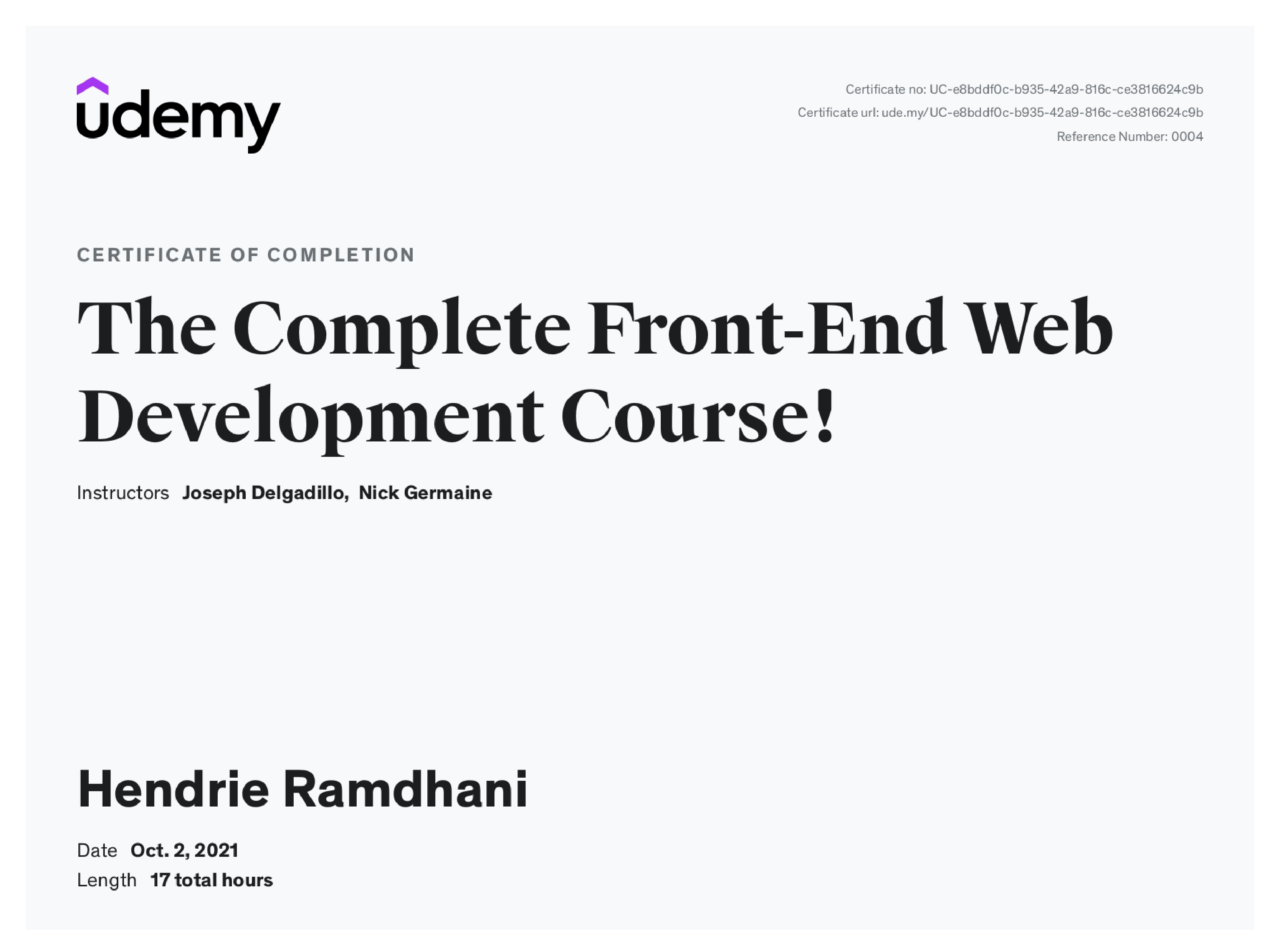 The Complete Front End Web Development